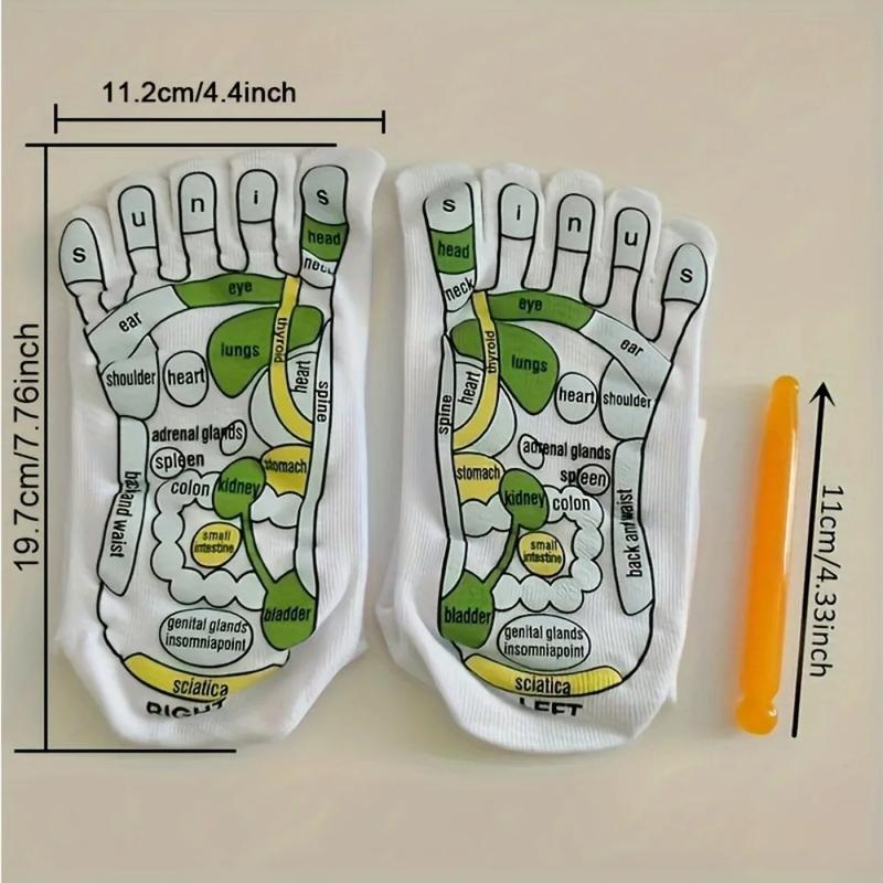 Product Introduction of 1 Pair Acupressure Socks Physiotherapy Massage Socks Relieve Tired Feet Acupoint Reflexology Socks with Massage Stick Foot Care socks  slides 0