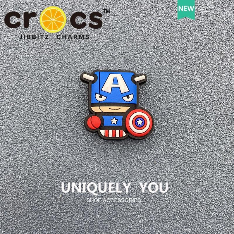 Charm Jibbitz Chữ Thập, Chủ Đề Marvel, Phụ Kiện Có Lỗ Hoa, Thích Hợp Cho Giày, Liên Minh Huyền Thoại, Thiết Kế Nút 7