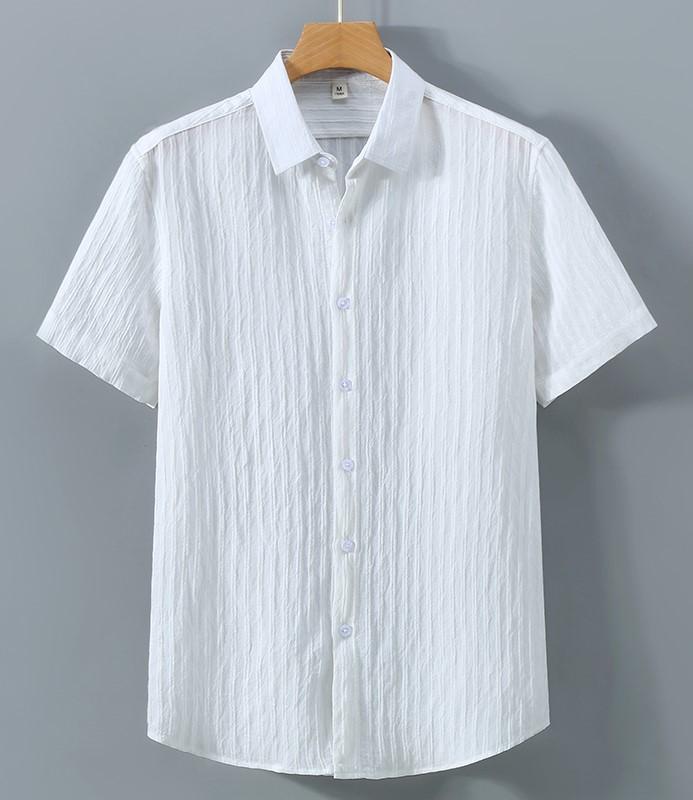Áo Sơ Mi Ngắn Tay Chất Vải Đũi Gân Thiết Kế Mới - 7S Clothes Menswear