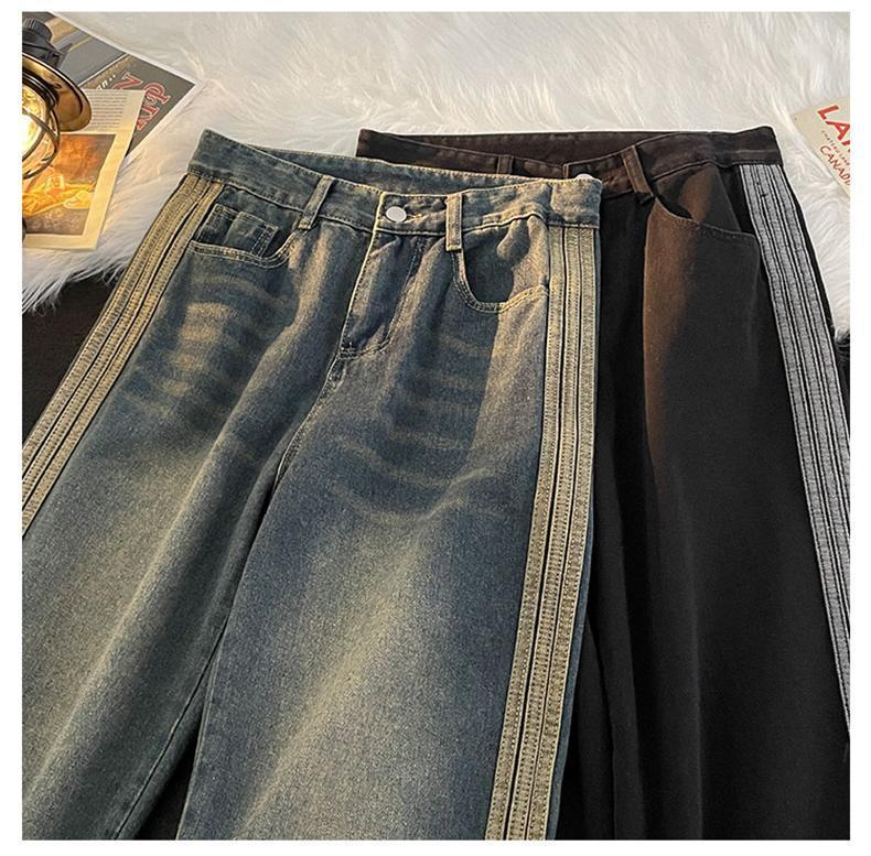Product Introduction of Quần Dài Denim, Huimo, Phong Cách Mỹ, Đường May Bên Hông Làm Cũ, Khâu Sọc, Kiểu Cleanfit, Dáng Rộng Mùa Thu, Quần Ống Rộng, Dành Cho Nam 9