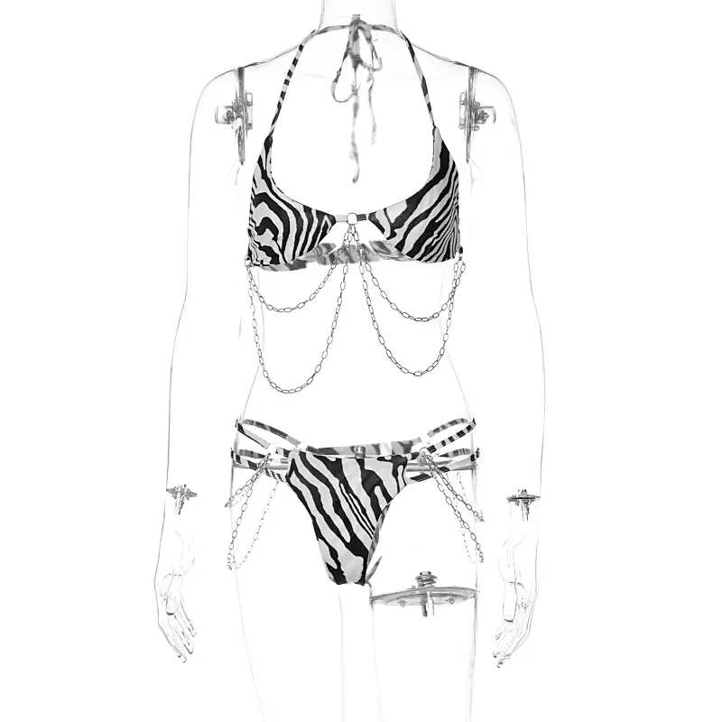Women's Clothing 2025 Spring New Printed Sexy Tether Chain Two-Piece Set Fashion Suit Women 6