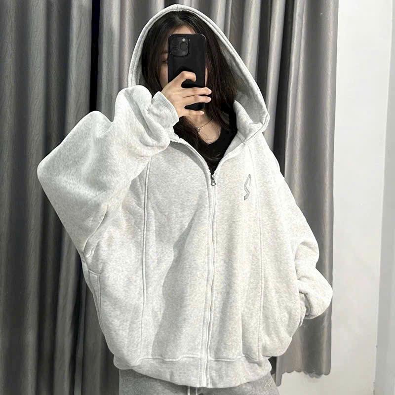  Deal Mở Bán - Áo Khoác Hoodie Dây Kéo Nam Nữ Form Rộng Cổ Cao LOVE Sand 2 Màu Nón Bự- Jacket Menswear 