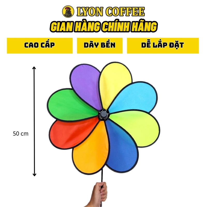 Chong Chóng Nhựa Cầu Vồng 50cm Có 8 Cánh Nhiều Màu Trang Trí Ngoài Trời Đồ Chơi Toy