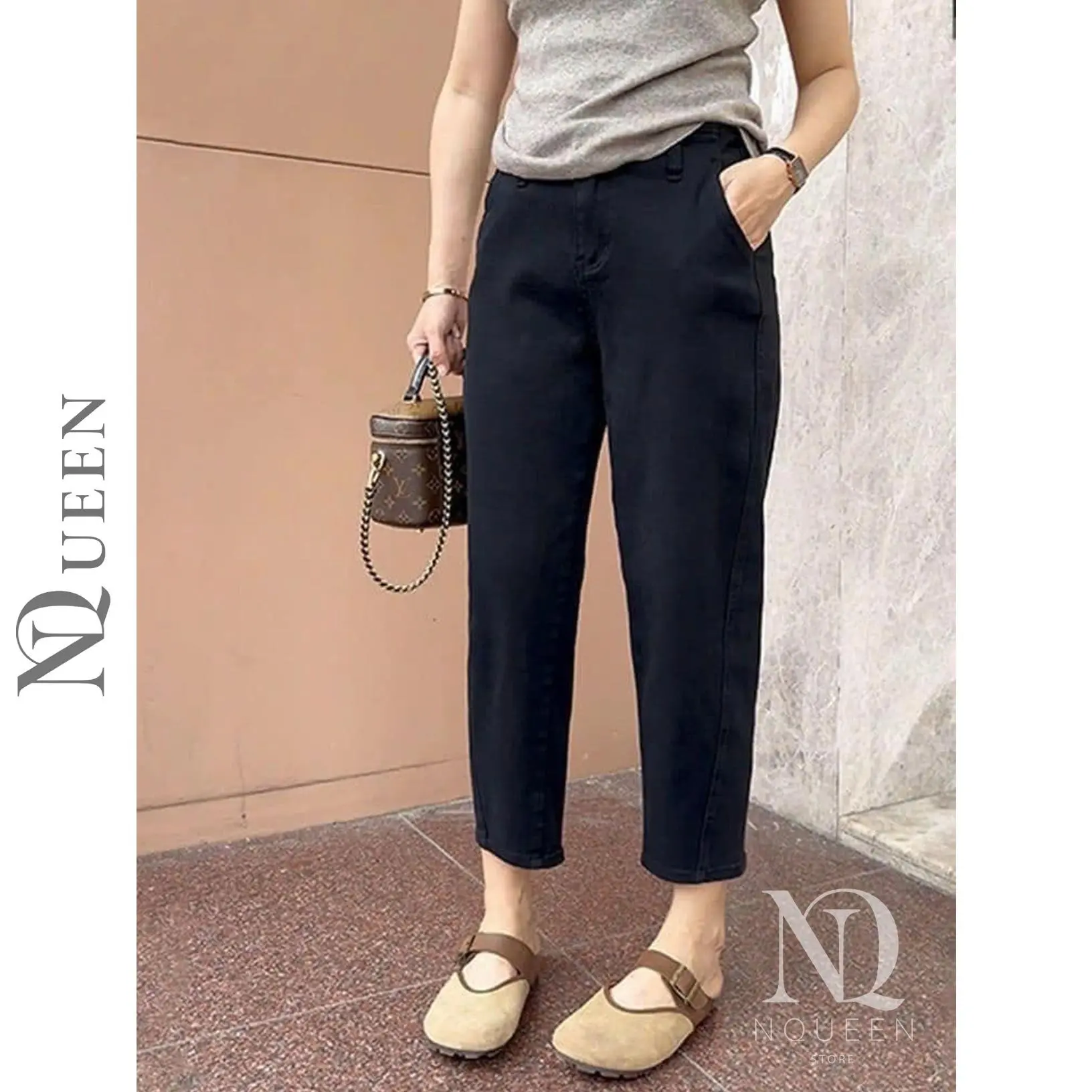 [Có BigSize] Quần Baggy Jean Giấy [NQueen]
