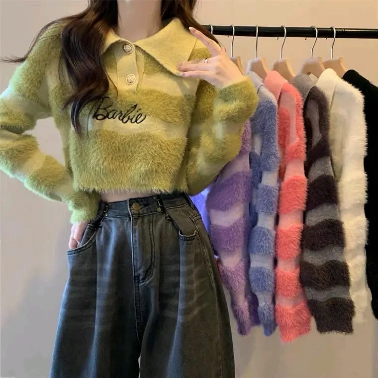 Áo len lông dáng ngắn, croptop , Fom 35_55kg mặc vừa, chất lông mềm mịn