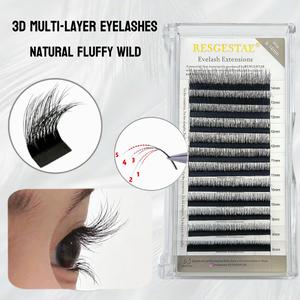 ขนตาปลอม หลากชั้น 5D ดีไซน์การ์ตูนมังงะ 3 มิติ สามมิติ 3D ลายดอกคามิเลีย นุ่มและสวยงาม เหมาะสำหรับร้านเสริมสวย มืออาชีพ