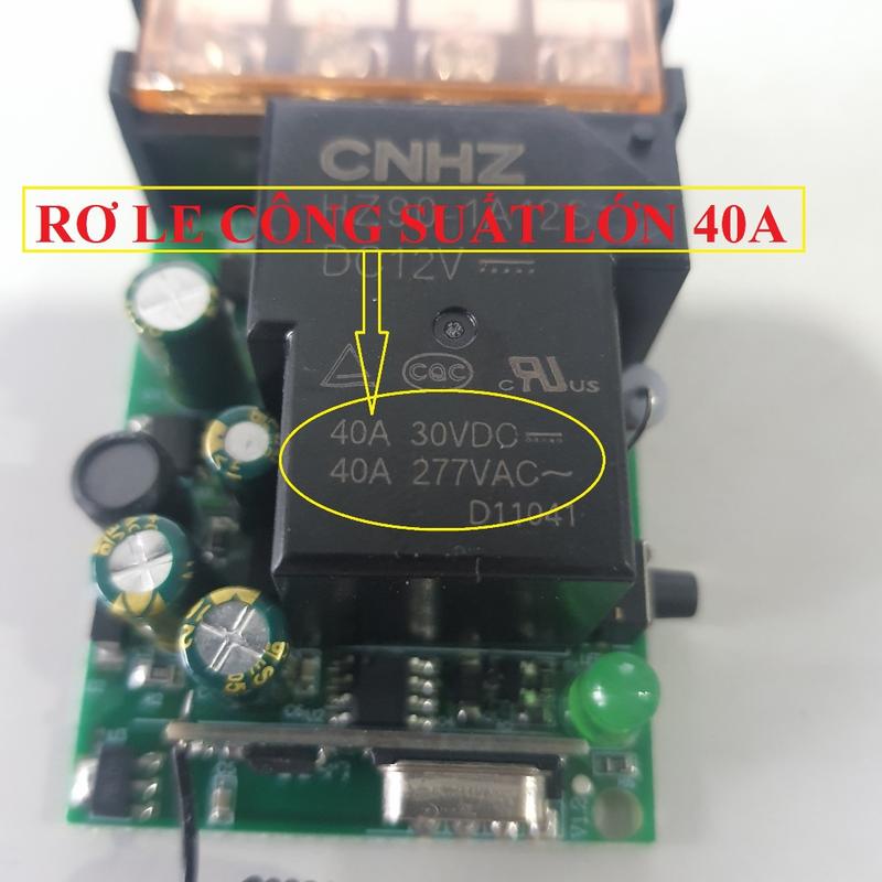 Bộ điều khiển từ xa công suất lớn 40A/100 mét/RF433 mhz LOẠI BẬT TẮT TRÊN 1 NÚT công tắc điều khiển từ xa 2