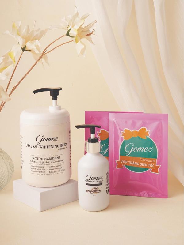 Combo Siêu Tiết Kiệm Bộ Body Gomez Hủ Lớn 1.000ml Tặng 1 VITAMIN Cấy Trắng 300ml Trị giá 200k + 2 gói tắm trắng bùn khoáng siêu tốc duong trang