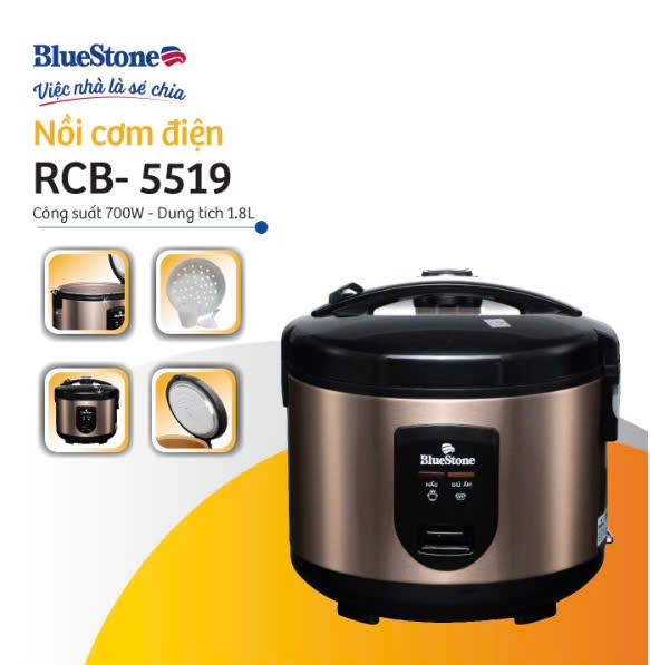 Nồi cơm điện BlueStone 1.8 lít RCB-5519/RCB-5525, Bảo hành chính hãng 2 năm