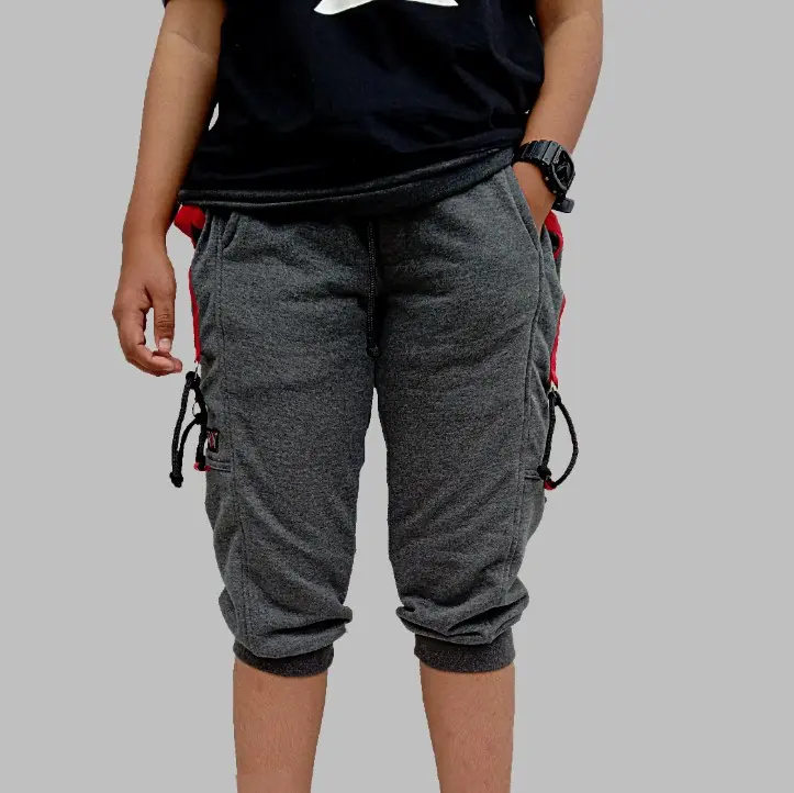 Celana pendek 3/4 kain Fleece nyaman sport Uniseks Pria Wanita 1