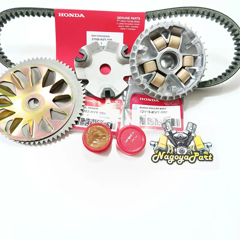 Paket Cvt Van Belt + Rumah Roller Assy Set + Kipas Roller Beat Karbu Scoopy Karbu Spacy Karbu KVY Motor 4