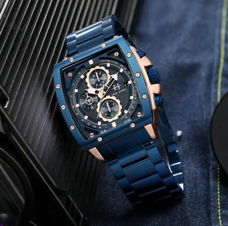 DISKON   Jam Tangan Evans Jeyden 9463-1 Rantai Stailess Chrono Water Resist Cod Watches 1