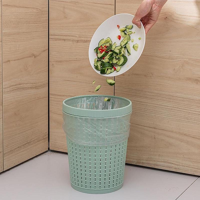 1set Convenient Bag Changing Trash Can Quick Easy Replacement Keeps Your Hands Clean With 5 Rolls Garbage Bags 6
