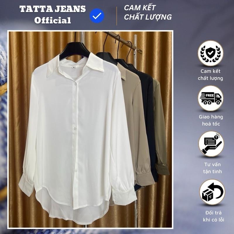 TATTA Jeans | Áo Sơ Mi Lụa Chất Mát Mềm Mịn Không Nhăn Hàng QCCC Nữ Top Women Shirt