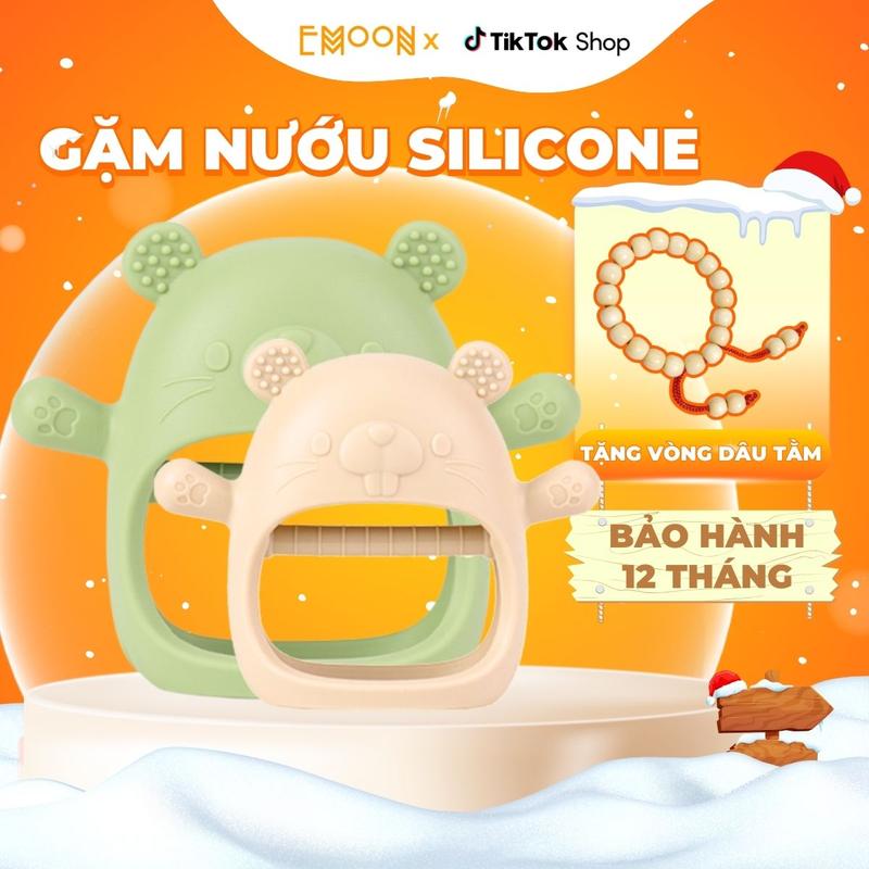 [Tặng hộp] Gặm nướu silicone Emoon cao cấp cho bé siêu mềm an toàn không mùi - Đồ Chơi giúp giảm ngứa nướu an toàn cho bé (Có hộp bảo quản)