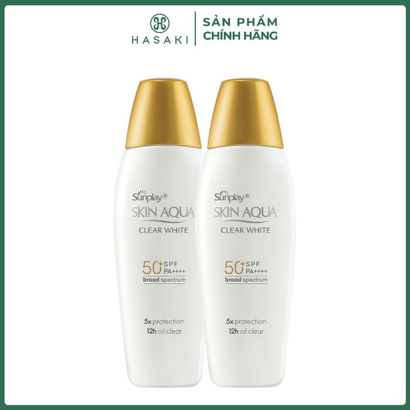 Combo 2 Sữa Chống Nắng Sunplay Skin Aqua 55g Clear White SPF50+ PA++++ | HASAKI BEAUTY