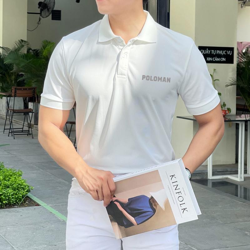 Áo Thun Polo Nam Nữ  POLOMAN nhiều màu - unisex nam nữ tay lỡ basic Menswear Top Có Cổ Jean Shirt