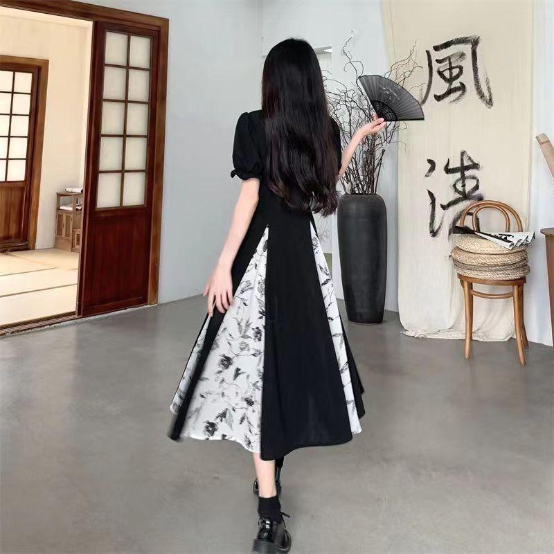 Váy Qipao Phong Cách Trung Quốc Phong Cách Quốc Gia Mới, Dành Cho Phụ Nữ, Mùa Xuân Và Mùa Thu, Ngoại Cỡ, In Cổ Điển Cao Cấp Chắp Vá, Váy Viền Lớn, Được Thu Thập Bởi 9865 Người 6