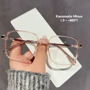 Kacamata Minus -50° -100° -150° -200° -250° -300° -350° -400° Anti Radiasi Kotak Gaya Wanita Pria