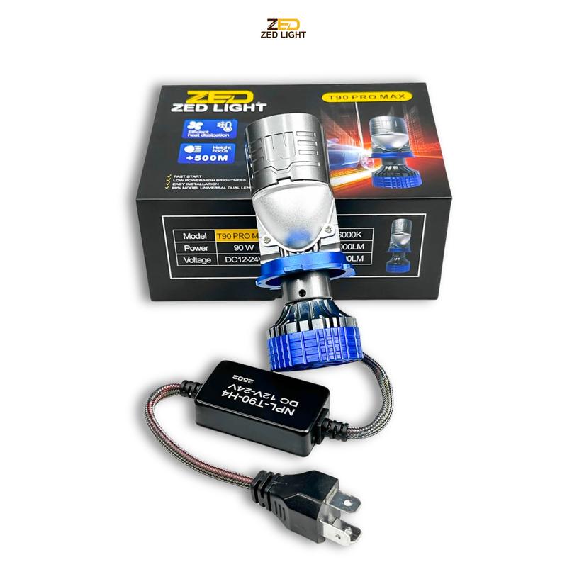 Đèn Pha Bi Cầu T90 PROMAX ZED LIGHT - Hàng Cao Cấp 90W - Lắp Cho Oto Xe Máy Chân Bóng H4 ĐiệnBình 12-24V - Bảo Hành 24 Tháng 4