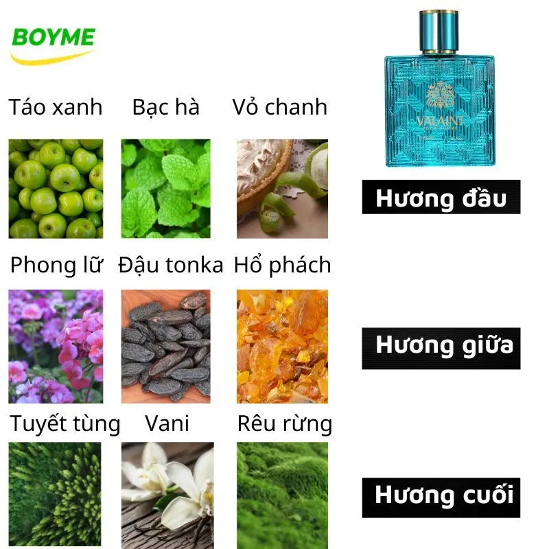 Nước Hoa Nam Cao Cấp nội Địa Trung VALAINT, Hương Thơm Nam Tính, Thanh Lịch, Nốt Hương Lan Tỏa Vạn Người Mê, Thể Tích 50 6