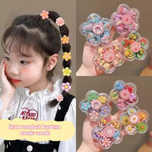 Set 20pcs Tali Kucir Anak Kartun Elastis Premium Material Lembut Tidak Kusut Rambut Model Tebal Awet