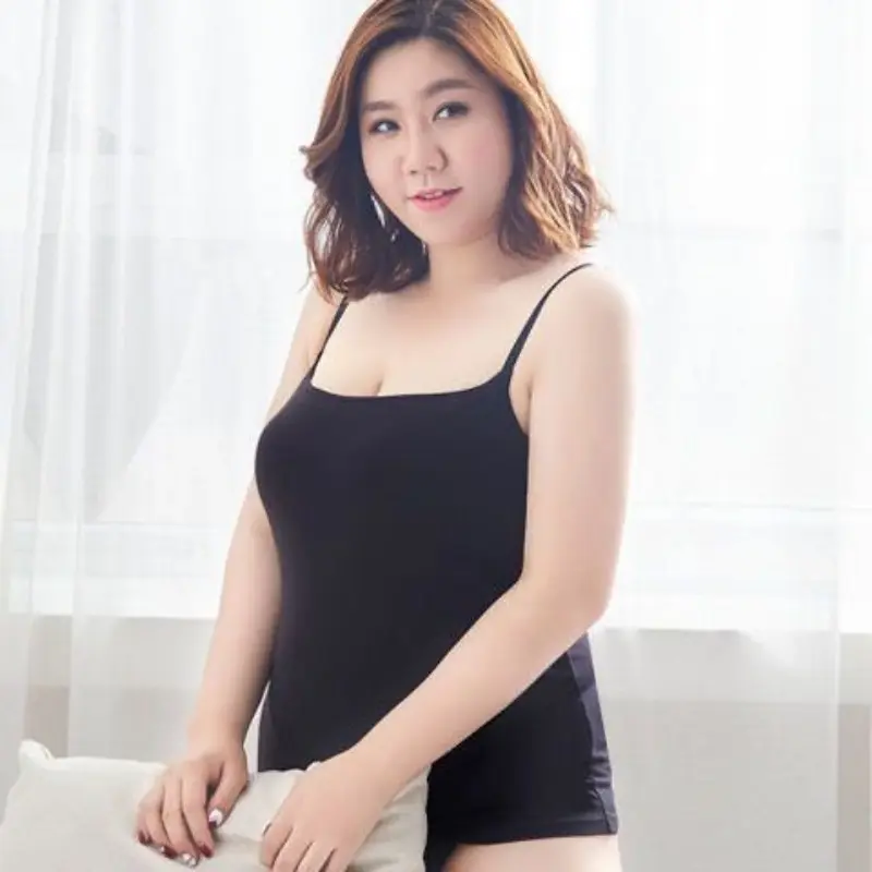 Plus Size Cotton Camisole Top Women Ladies Modal Tank Top Spaghetti Strap Solid Singlet