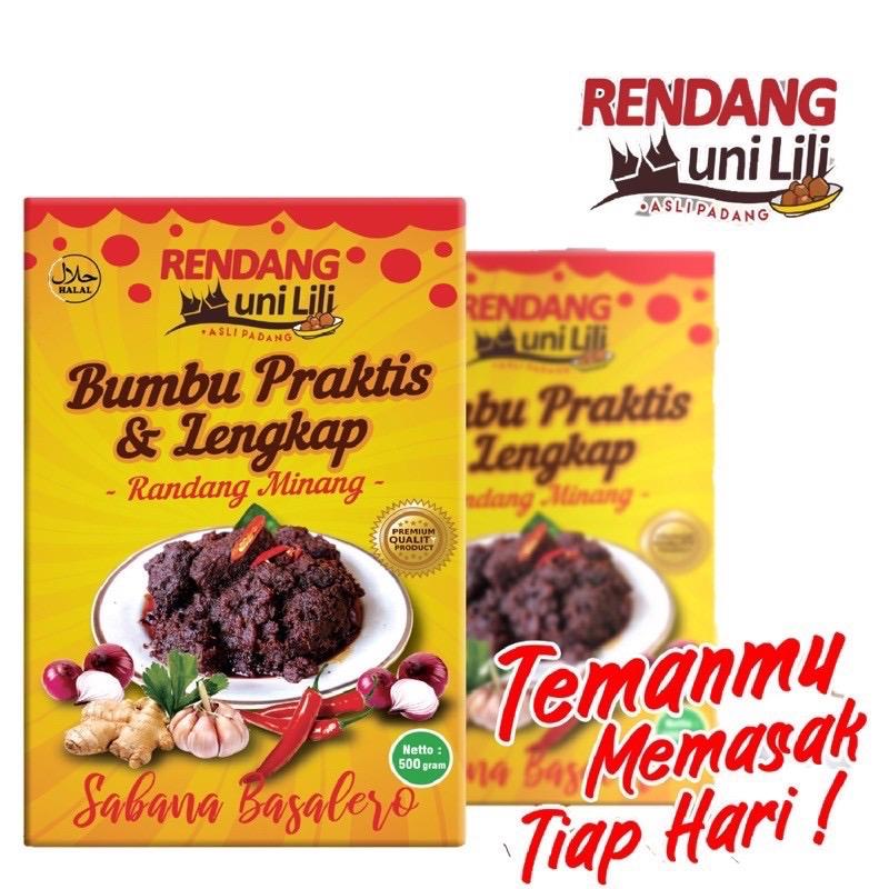 Bumbu Rendang Instan TANPA TAMBAH SANTAN - Rendang uni lili Bumbu Rendang Praktis & Lengkap utk 1 KG Daging Rendang Uni Lili BUMBU INSTAN 2
