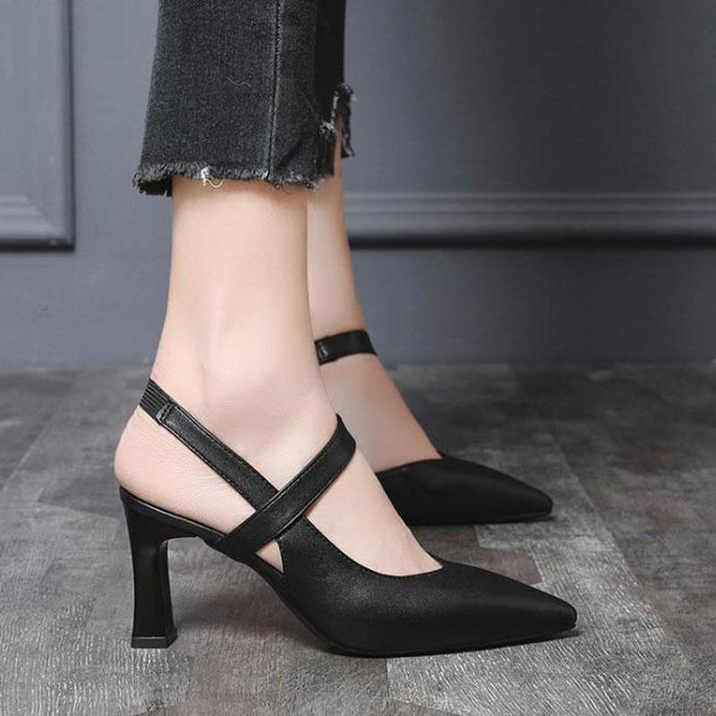 Product Introduction of Giày mùa hè nữ mới 2024, giày cao gót nữ và sandal gót dày phối váy   DéP giay  hoa Shoes Cao Su 23
