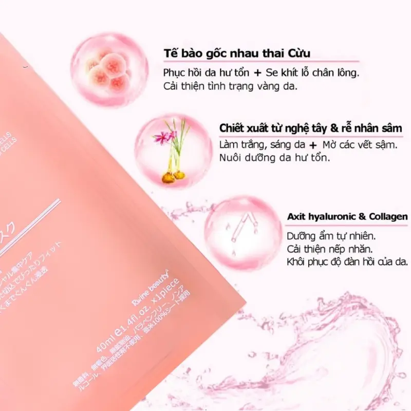 [Set 2] Mặt nạ Rwine Beauty Placenta Mask 3