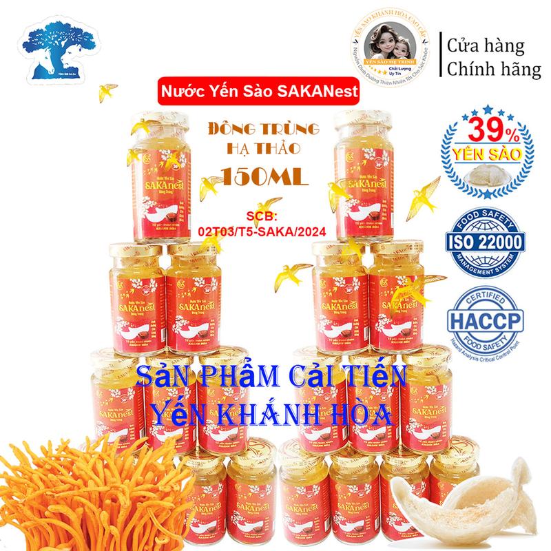  Combo 20 lọ Tổ Yến Chưng Đông Trùng Sakanest 39% yến Khánh Hòa 150ml 