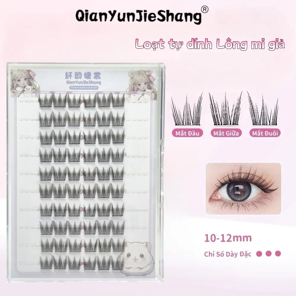 QianYun Mi Giả Mi Móng Vuốt Mèo(Kitty Paws) - Lông Mi Giả Tự Nhiên& Nối Mi Bàn Chân Mèo Dễ Gắn, 10-12mm Mi Giả Tách Sợi