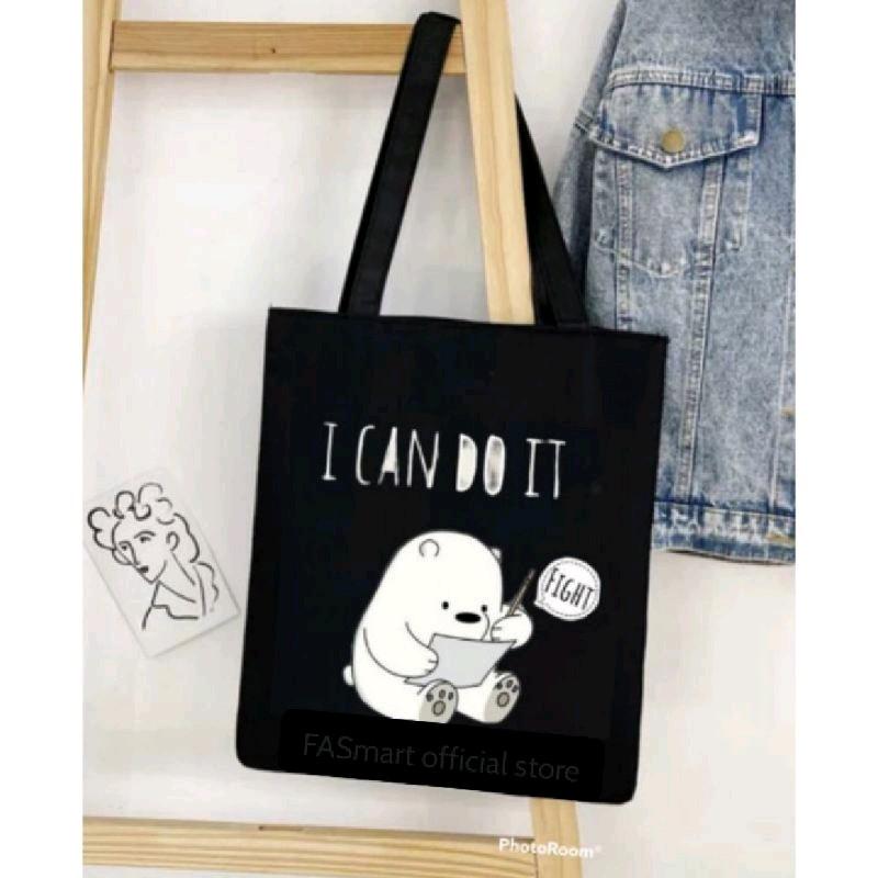 Totebag pakai resleting tas kuliah tas sekolah 6