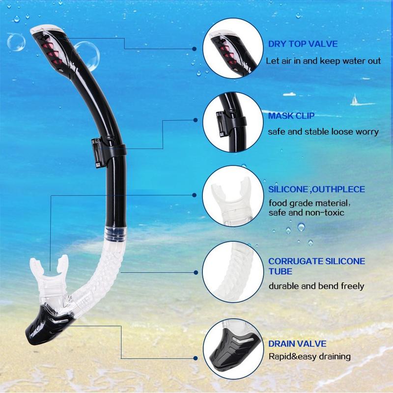 Topeng Menyelam, Profesional, Set Snorkeling Dewasa, Skirt Silikon, Cermin Mata Anti-kabus, Cermin Mata, Topeng Renang, dengan Tiub Pernafasan 4