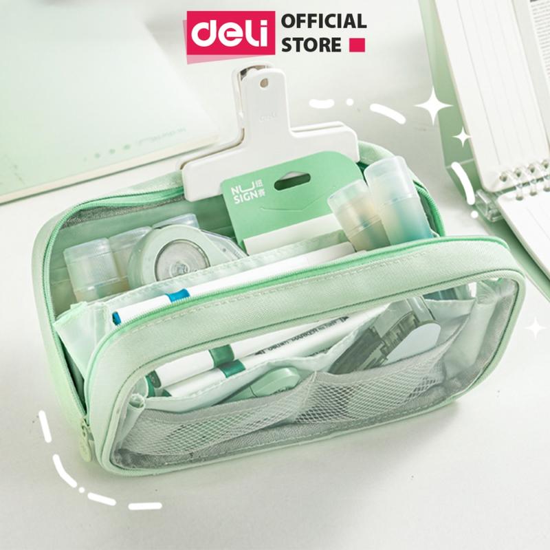 Hộp Bút Túi Đựng Bút To Vải Oxford Chống Nước Pastel Deli - Sức Chứa Lớn Chống Nước Bụi Học Sinh Văn Phòng Đa Năng Tiện Lợi