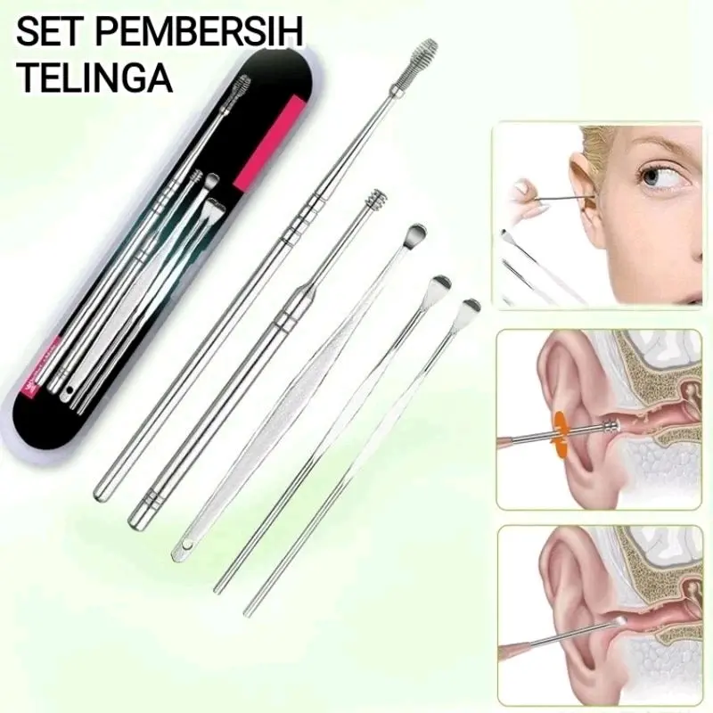 ALAT PEMBERSIH TELINGA / KOREK KUPING 5 IN 1 dan 8 IN 1 / EAR PICK CLEANER STAINLESS STEEL 0