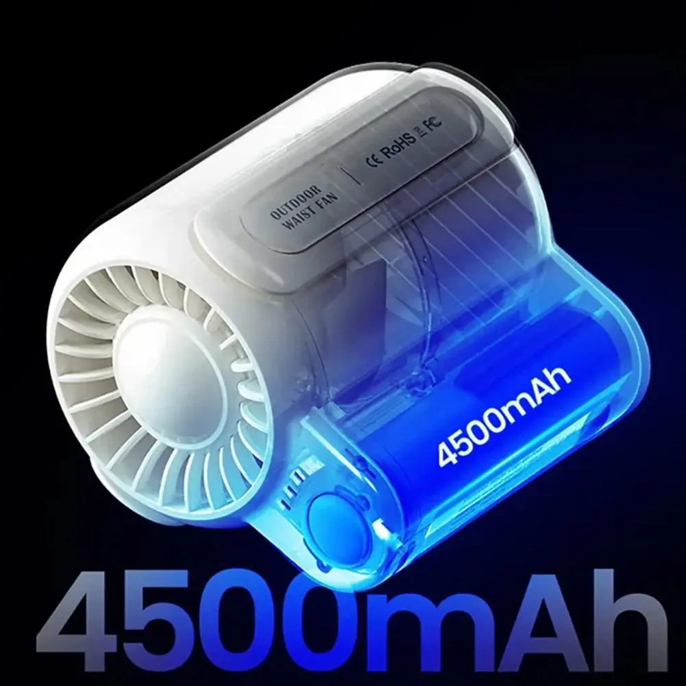 Cool Fan Leafless Waist-mounted Fan Handheld USB Charging Portable Outdoor Camping Cooling Fan