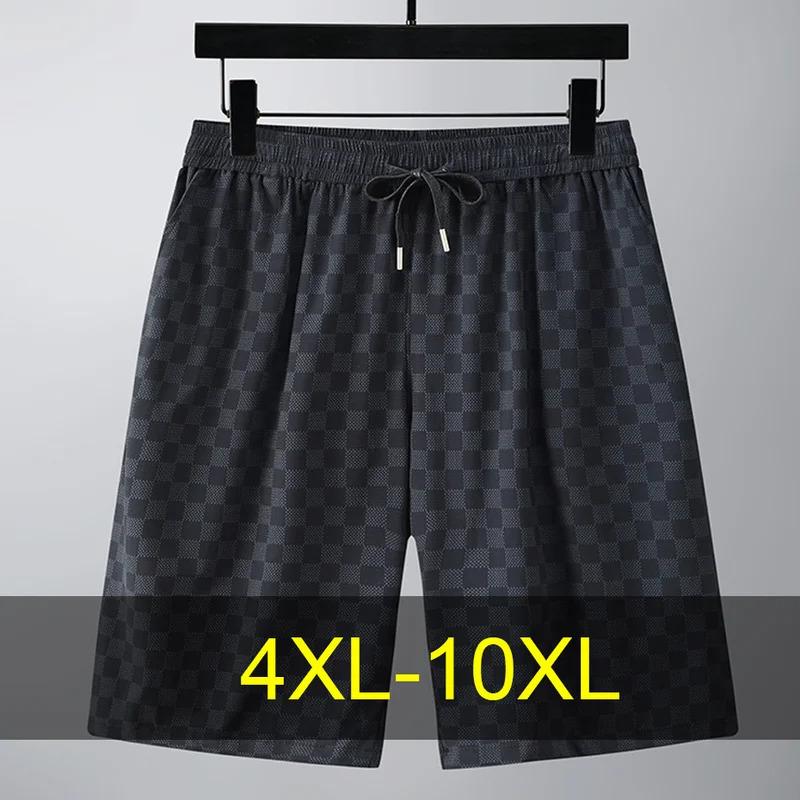 Summer Cool Shorts Men 10XL Plus Size Plaid Shorts Fashion Casual ...