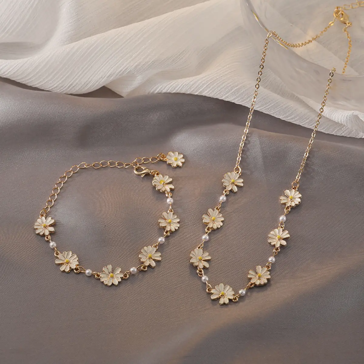 kalung bracelet neklcace Sun flower gelang kalung bracelet neklcace wind bunga matahari daisy beautifull pretty cantik [H4-4] Gold Amethyst