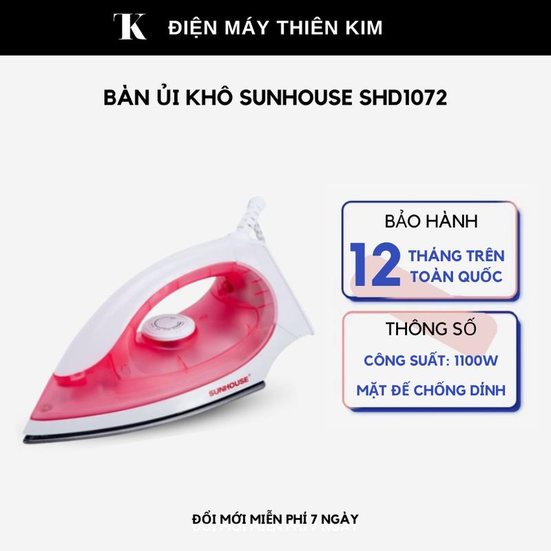 Bàn ủi khô Sunhouse SHD1072 - 1100W - bàn ủi chống dính