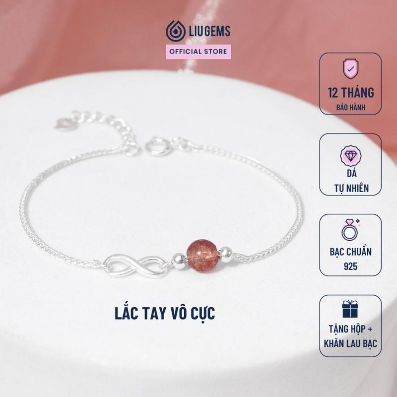 Lắc Tay Bạc 925 Nữ Liugems Mix Charm Vô Cực Đá Phong Thuỷ Tinh Tế Dễ Thương, VC VB09 (Mua một, tặng một hộp đựng trang sức + một khăn lau bạc miễn phí)