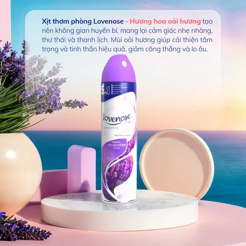 Combo Xịt thơm phòng Lovenose hương thơm tự nhiên dễ chịu lưu hương lâu dài, lan tỏa nhanh - Dung tích 320ml Dầu Thơm Phòng, Dầu Thơm 7