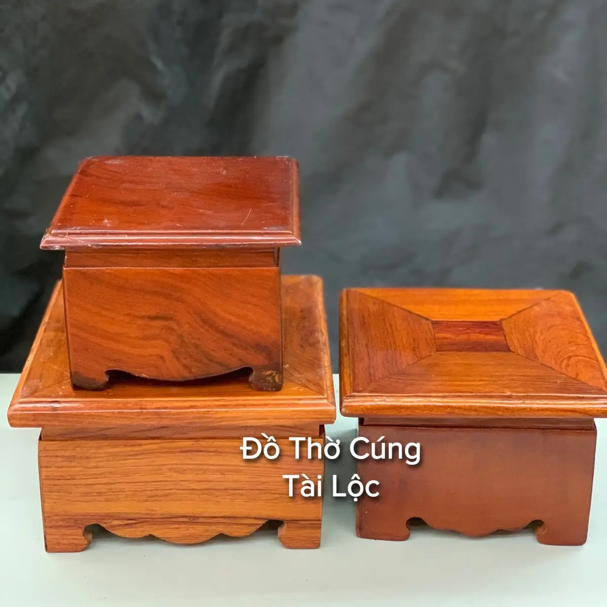 Chân đế gỗ hương kê tượng, Đôn gỗ vuông, Đế bát hương cao cấp