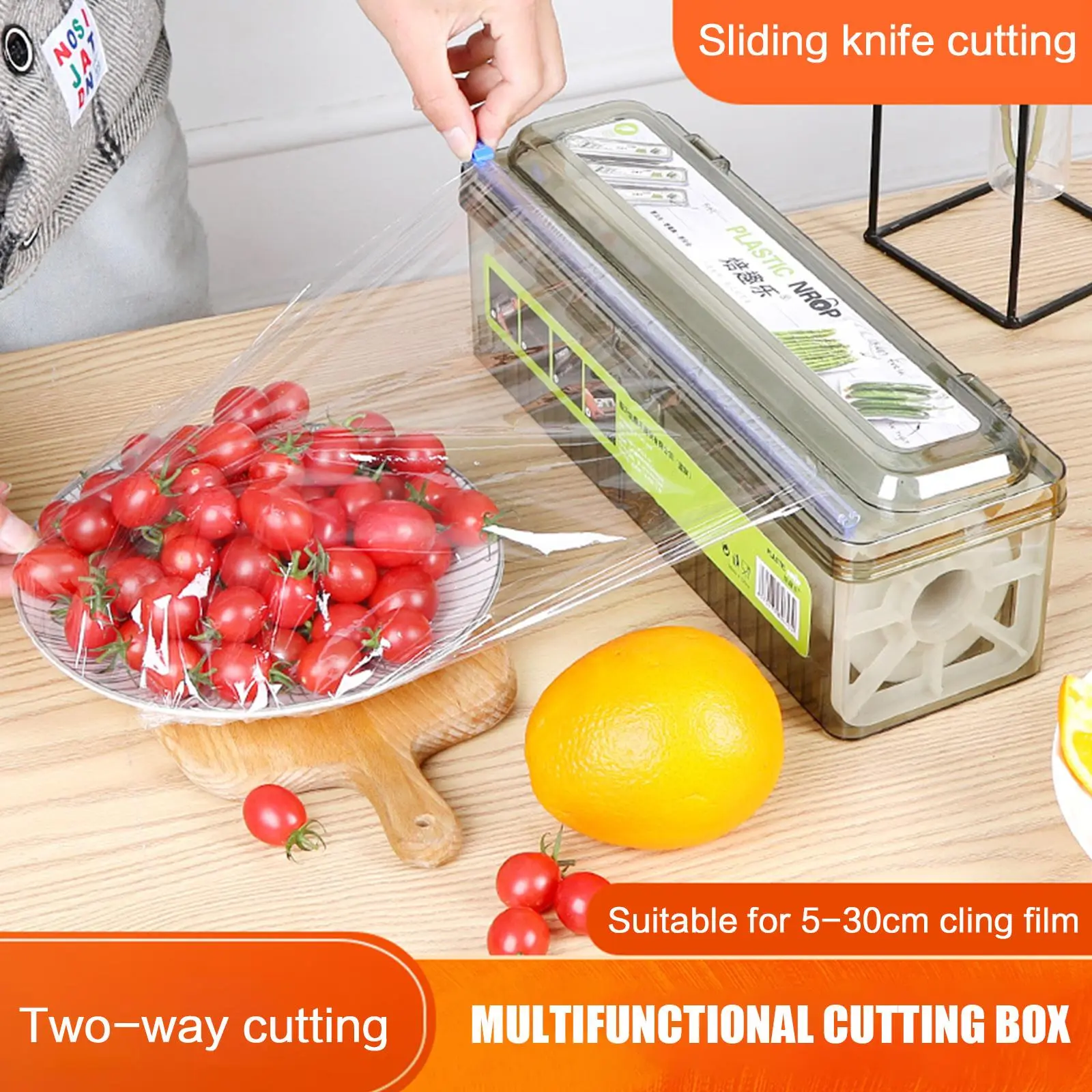 Household Refillable Food Cling Film Wrap Cutting Box Kitchen Sliding Aluminum Foil Paper Cutting Tools