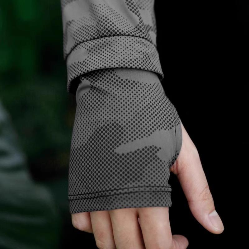 Găng bao tay chống nắng Nam Nữ đi nắng ống tay dài dày dặn hở ngón Thể thao đi lái xe câu cá Sport Cao Su 3