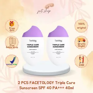 2 PCS FACETOLOGY TRIPLE CARE  SUNSCREEN SPF 40 PA+++ 40ML