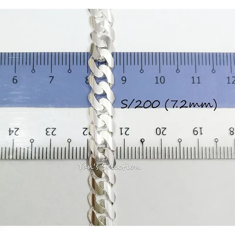 Vòng Tay Bạc Chính Hãng PROMO925, S / 200 Curb / Figado Kid / Adult, Thiết Kế Trẻ Em Và Người Lớn, ** Gelang Dunhil, Gelang Stamping 4