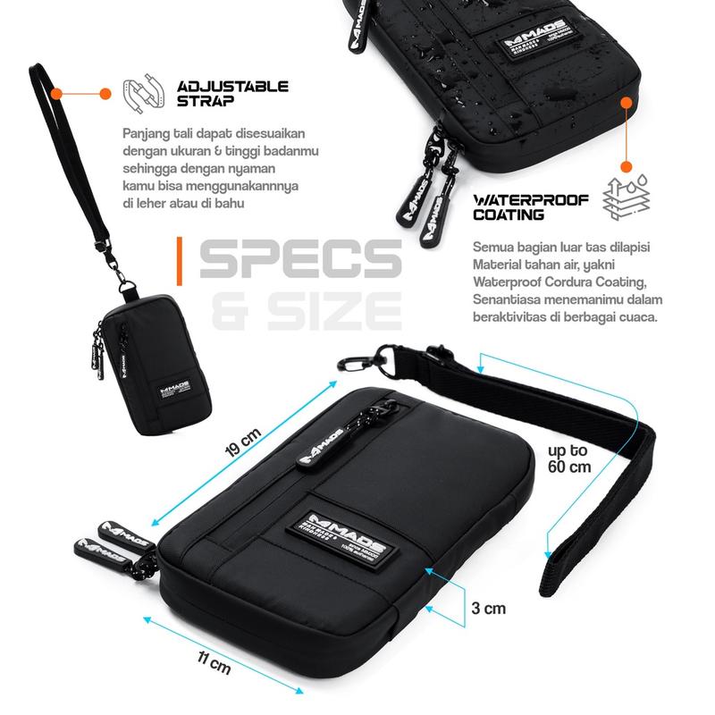Mr Mads - Leon Hanging Wallet - Tas Slingbag Kecil - Tas Hp Dompet Waterproof Selempang Pria 5