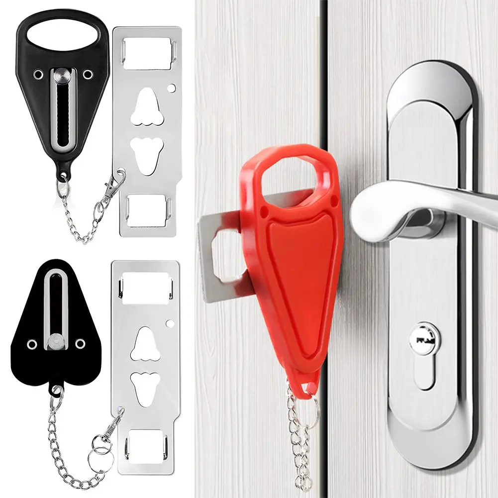 Portable Door Lock Safety Latch Metal Lock Home Room Hotel Anti Theft Security Lock Travel Accommodation Door Safety Lock #456029