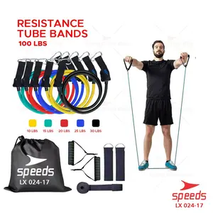SPEEDS Resistance Bands 11in1 Set Tali Olahraga Pembantu Fitness Gym Power Tali Elastis Alat Outdoor 024-17